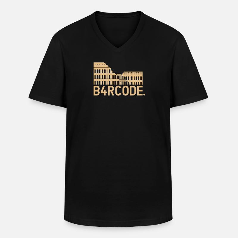 B4RCODE. Rome - Männer-T-Shirt mit V-Ausschnitt - Schwarz
