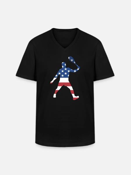 Sport Us Flag Squash - Men's V-Neck T-Shirt - black