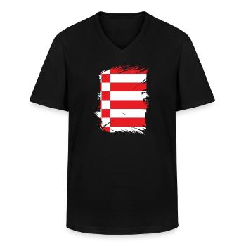Bremen Flagge Bremer Fahne - Männer-T-Shirt mit V-Ausschnitt - Schwarz - Vorne - AI Model Male 178 dark (178cm)