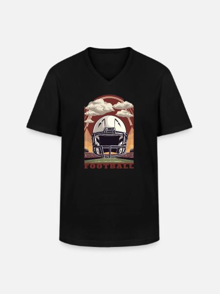 Football Helmet - Men's V-Neck T-Shirt - black