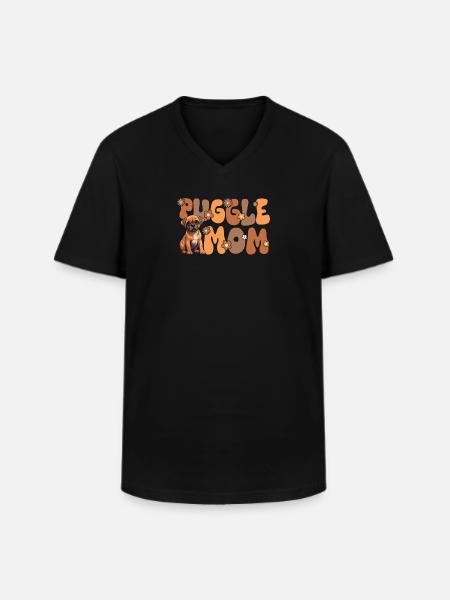 Puggle Groovy Puggle Maman - T-shirt col V Homme - noir