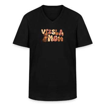Kurzhaariger Ungarischer Vorstehhund Groovy Vizsla - Männer-T-Shirt mit V-Ausschnitt - Schwarz - Vorne - AI Model Male 178 dark (178cm)