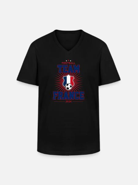 Team France - Men's V-Neck T-Shirt - black