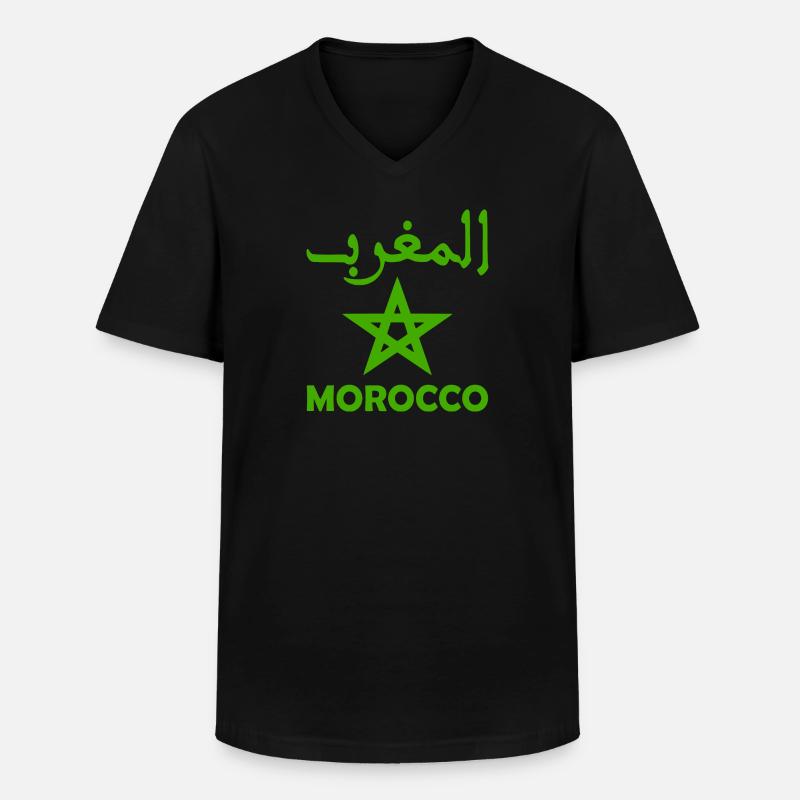 Marokko - Männer-T-Shirt mit V-Ausschnitt - Schwarz