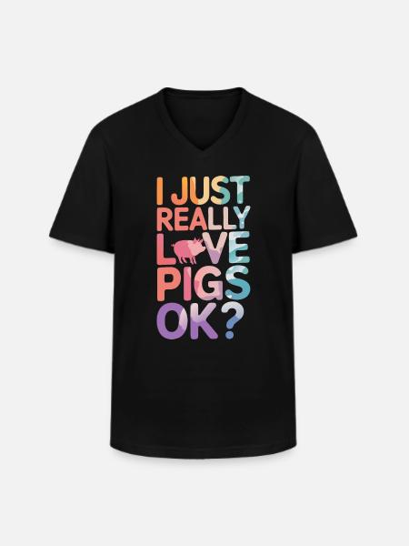 Animal cochon - T-shirt col V Homme - noir