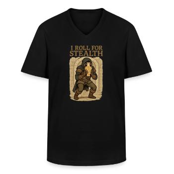 I Roll For Stealth Dieb mit Vase - Männer-T-Shirt mit V-Ausschnitt - Schwarz - Vorne - AI Model Male 178 dark (178cm)
