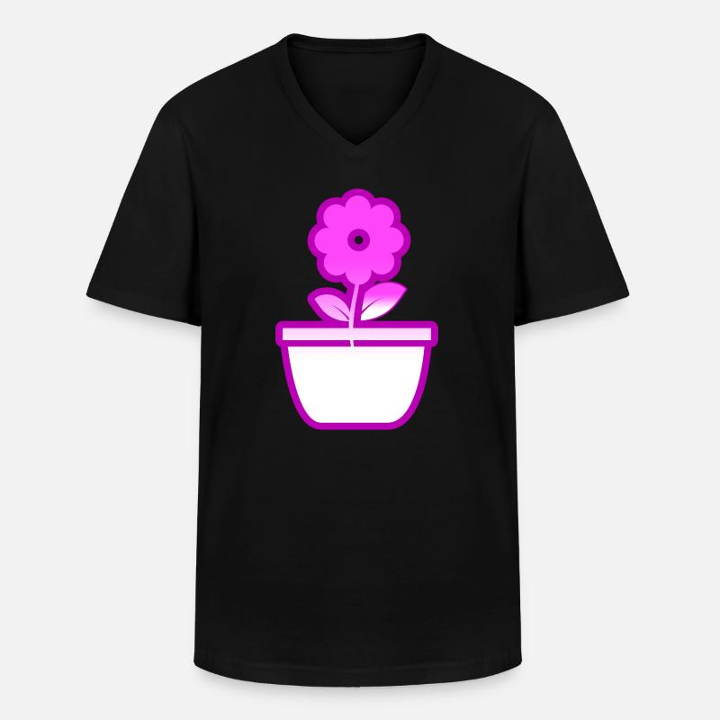 Blume - Männer-T-Shirt mit V-Ausschnitt - Schwarz
