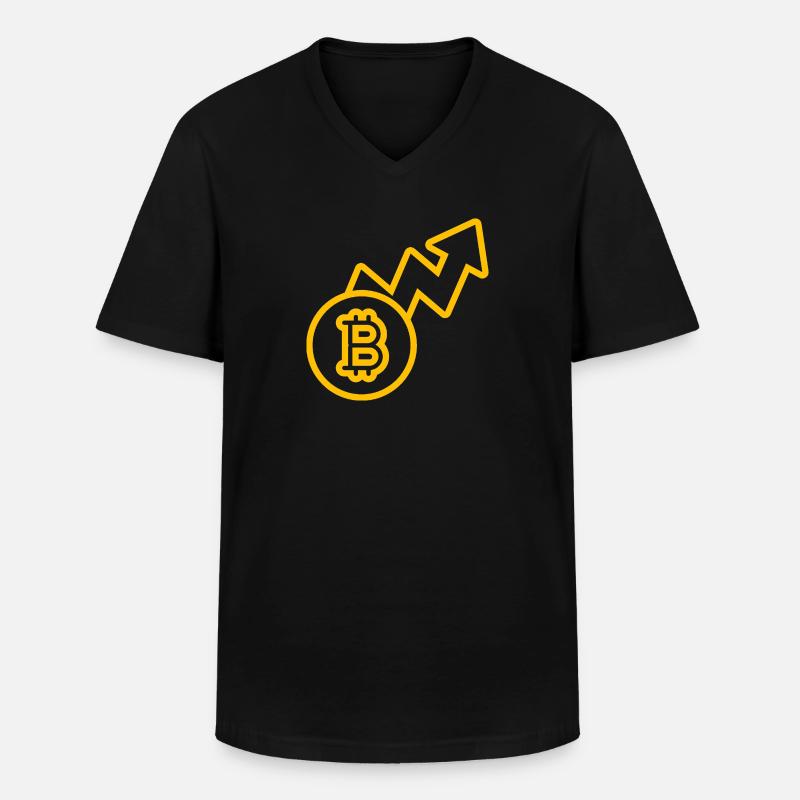 KRYPTO - Männer-T-Shirt mit V-Ausschnitt - Schwarz
