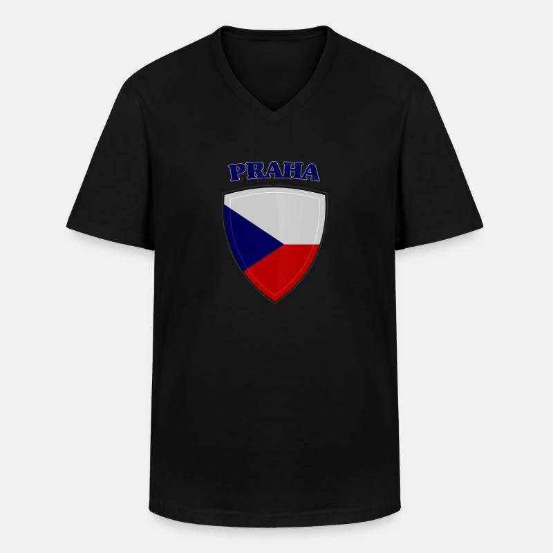 Prag - Männer-T-Shirt mit V-Ausschnitt - Schwarz