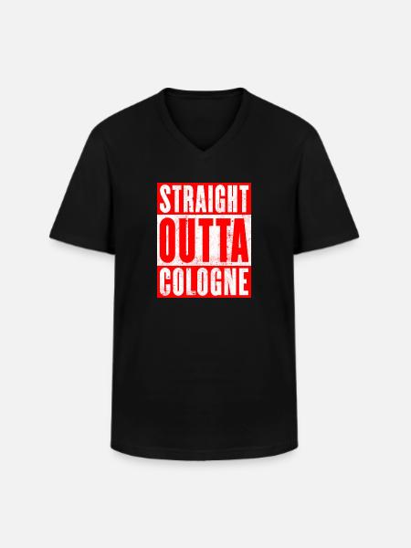 Straight Outta Cologne Red - Men's V-Neck T-Shirt - black