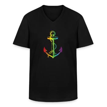 Rainbow Regenbogen Pride Homosexual Kleidung Mann - Männer-T-Shirt mit V-Ausschnitt - Schwarz - Vorne - AI Model Male 178 dark (178cm)