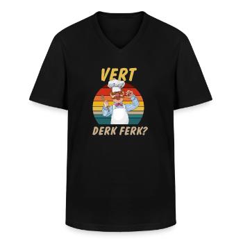 The Swedish ChefFerk! Vert Der Funny Vintage - Men's V-Neck T-Shirt - black - Front - AI Model Male 178 dark (178cm)