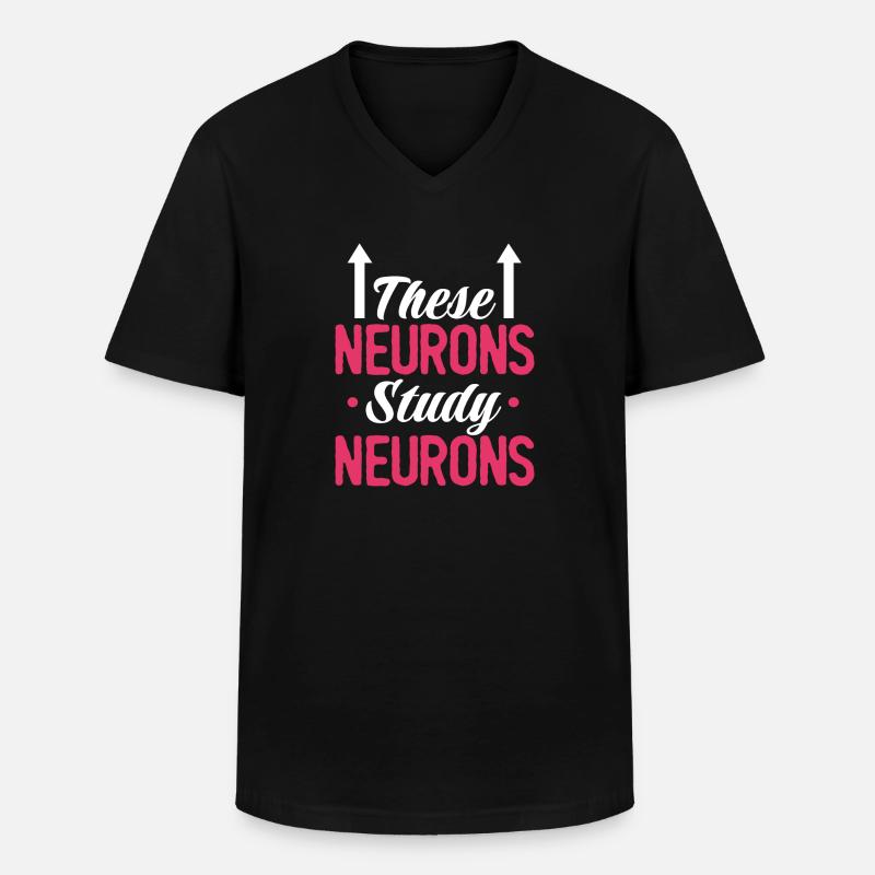 These Neurons Study Neurons - Männer-T-Shirt mit V-Ausschnitt - Schwarz