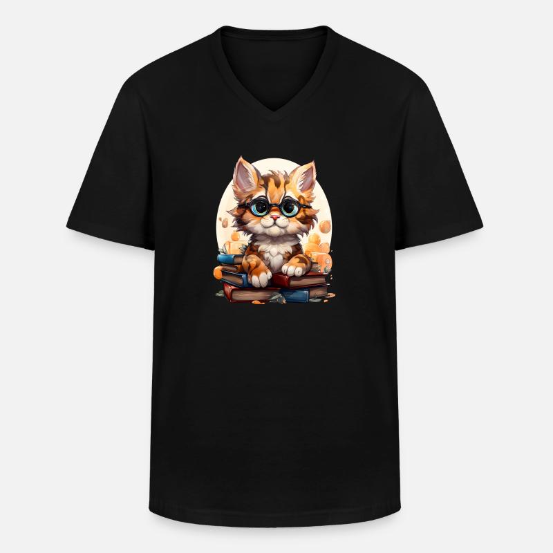 Tiger - Männer-T-Shirt mit V-Ausschnitt - Schwarz