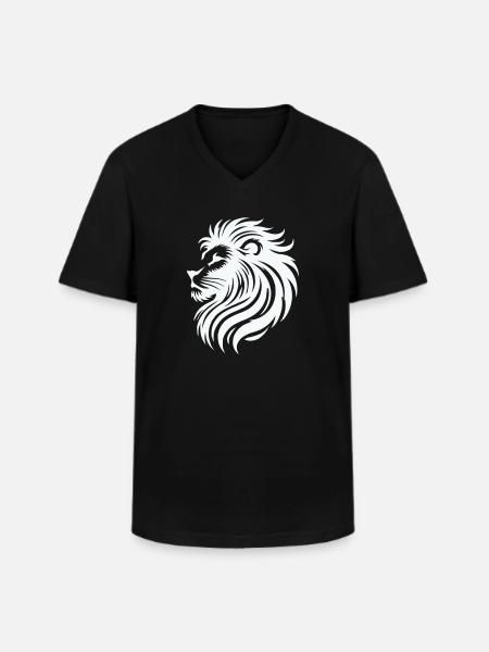 Lion Drawing Animal - Men's V-Neck T-Shirt - black