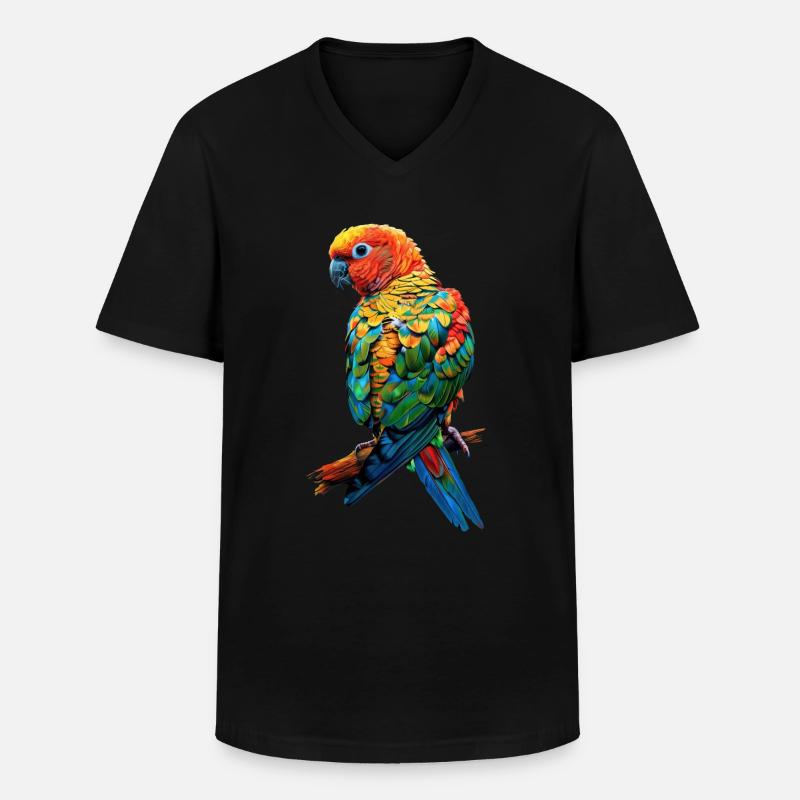 Sittiche - Männer-T-Shirt mit V-Ausschnitt - Schwarz