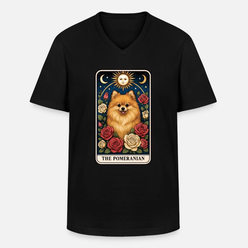 Zwergspitz - Männer-T-Shirt mit V-Ausschnitt - Schwarz
