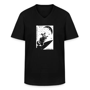 Laika UdSSR Weltraum Hund Geschenk Russland - Männer-T-Shirt mit V-Ausschnitt - Schwarz - Vorne - AI Model Male 178 dark (178cm)