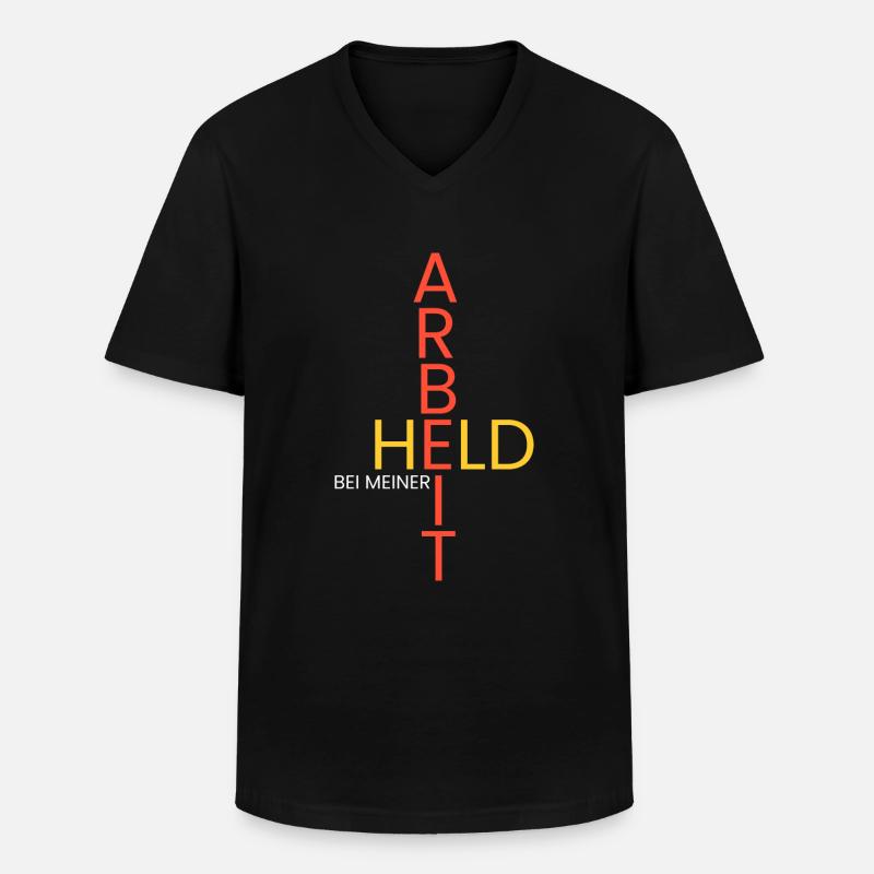 Held bei meiner Arbeit - Männer-T-Shirt mit V-Ausschnitt - Schwarz
