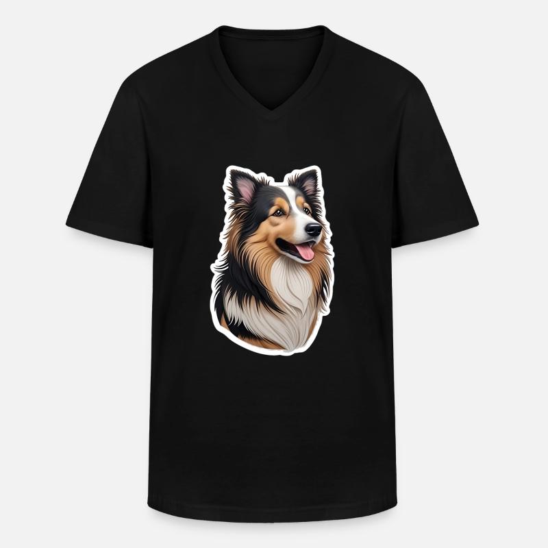 Australian Shepherd - Männer-T-Shirt mit V-Ausschnitt - Schwarz