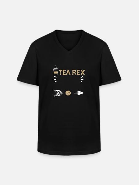 Tea Rex - Coffee - Men's V-Neck T-Shirt - black