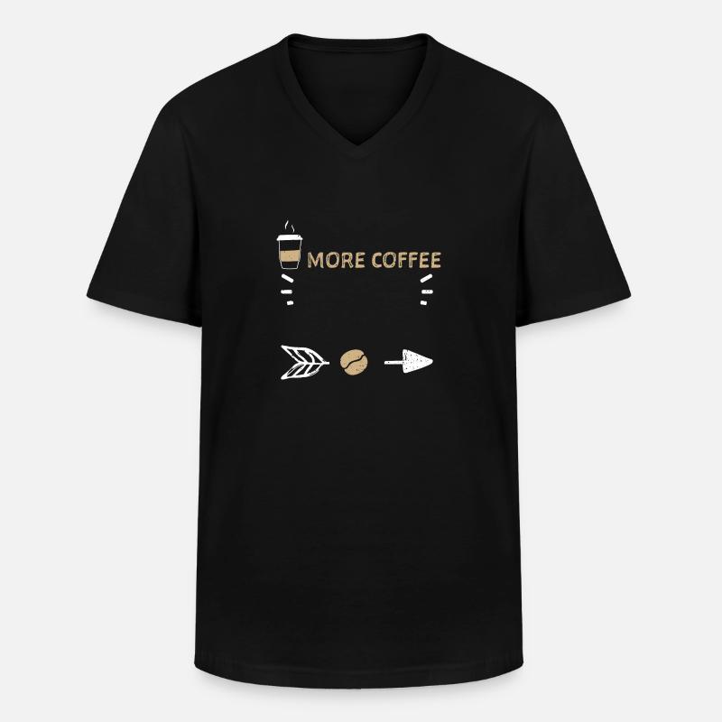More Coffee - Coffee - Männer-T-Shirt mit V-Ausschnitt - Schwarz