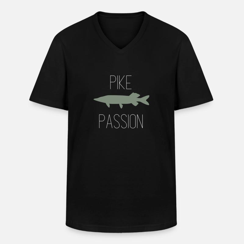 Hecht Leidenschaft - Pike Passion - Männer-T-Shirt mit V-Ausschnitt - Schwarz