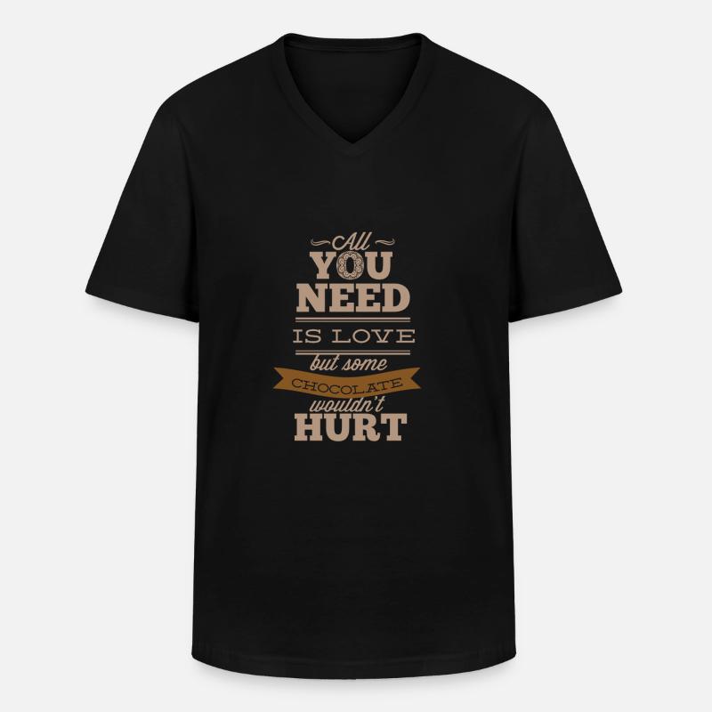 Schokolade - Männer-T-Shirt mit V-Ausschnitt - Schwarz