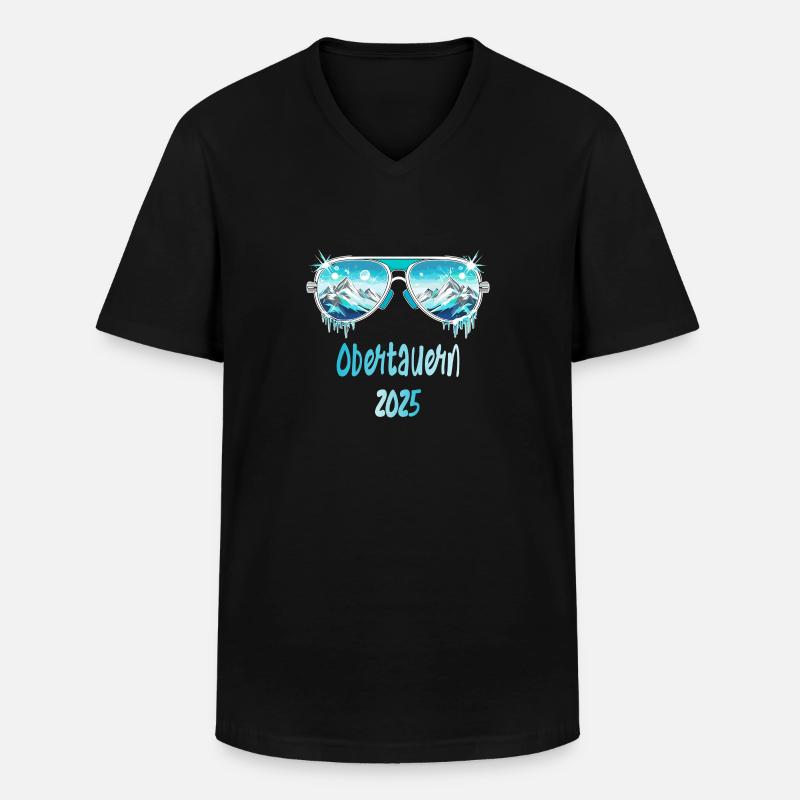 Obrtauern 2025 - Männer-T-Shirt mit V-Ausschnitt - Schwarz