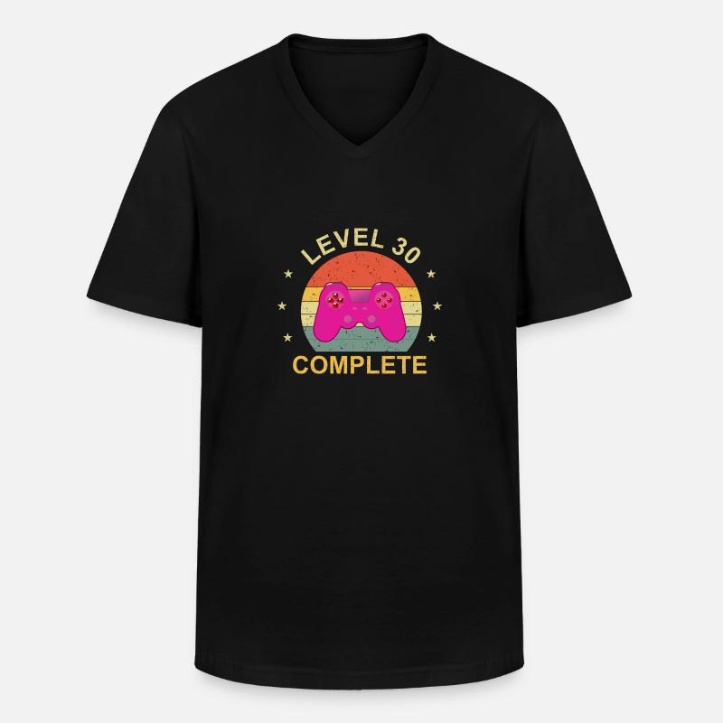Level 30 complete - Männer-T-Shirt mit V-Ausschnitt - Schwarz
