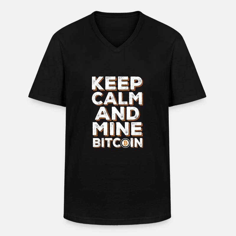 BITCOIN - Männer-T-Shirt mit V-Ausschnitt - Schwarz