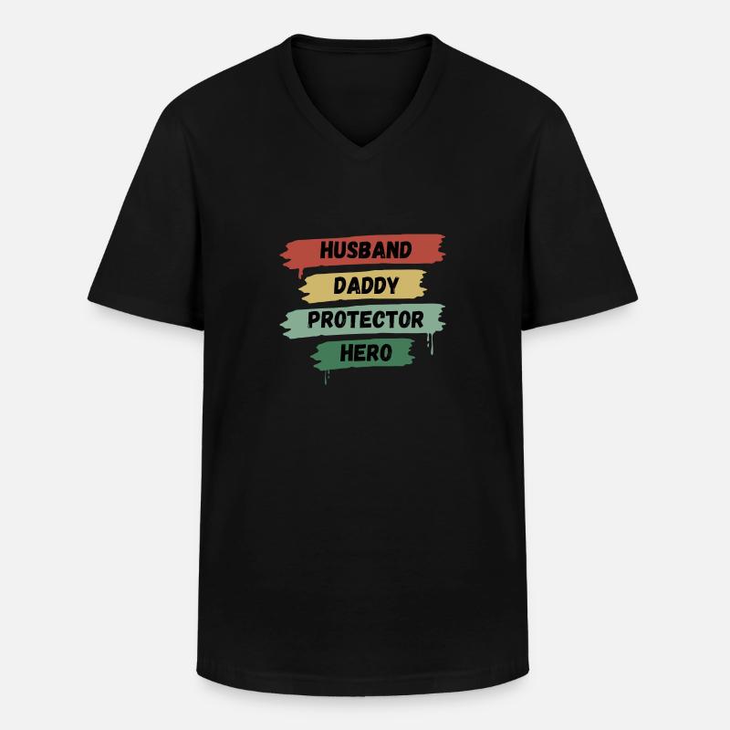Husband Daddy Daddy Gift - Men's V-Neck T-Shirt - black