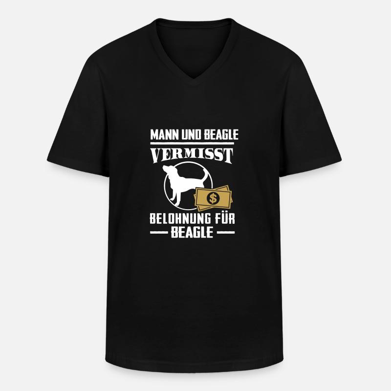 Vermisst Beagle - Männer-T-Shirt mit V-Ausschnitt - Schwarz