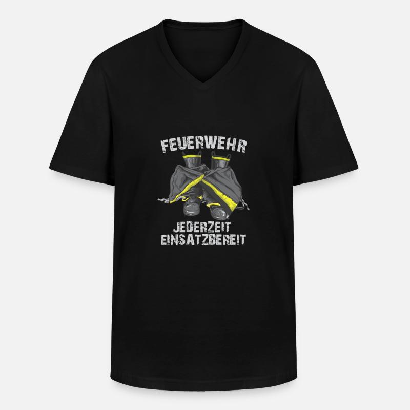 Jederzeit einsatzbereit - Männer-T-Shirt mit V-Ausschnitt - Schwarz