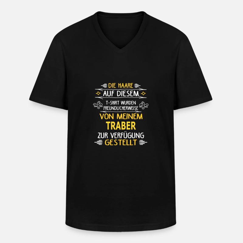 TRABER - Männer-T-Shirt mit V-Ausschnitt - Schwarz