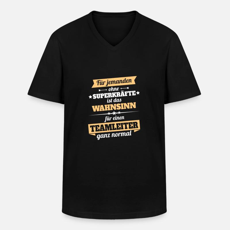 Teamleiter - Held - Männer-T-Shirt mit V-Ausschnitt - Schwarz