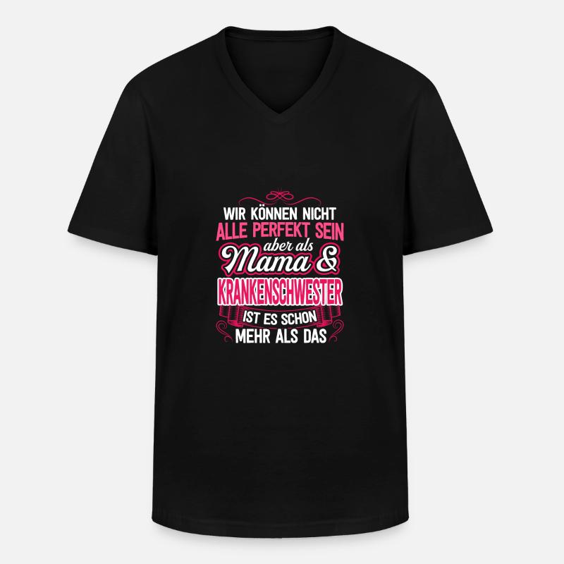 KRANKENSCHWESTER - Mama - Männer-T-Shirt mit V-Ausschnitt - Schwarz