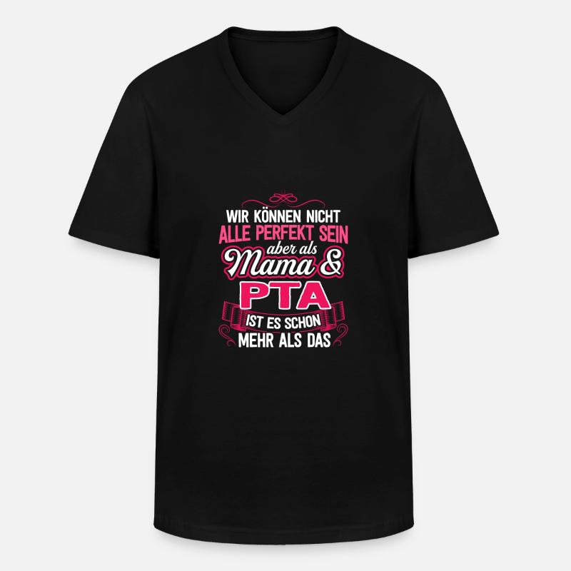 PTA - Mama - Männer-T-Shirt mit V-Ausschnitt - Schwarz