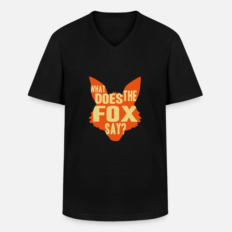 What Does The Fox Say - Männer-T-Shirt mit V-Ausschnitt - Schwarz