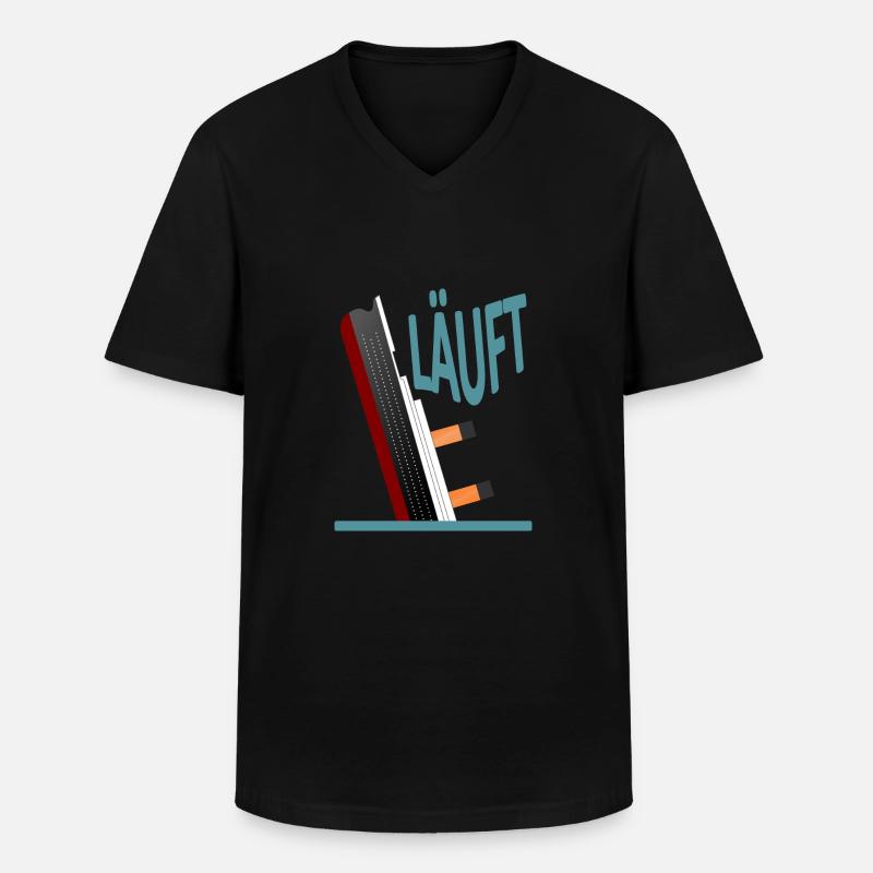 Läuft-Titanic-Version 2 - Männer-T-Shirt mit V-Ausschnitt - Schwarz