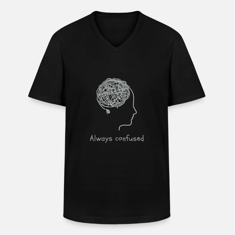 Always confused - Männer-T-Shirt mit V-Ausschnitt - Schwarz