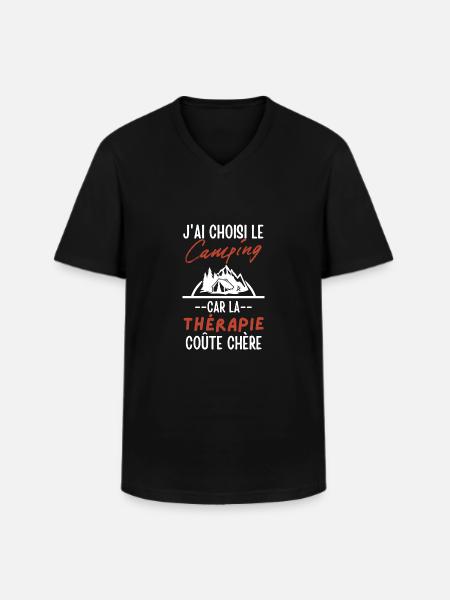 Retraité camper - T-shirt col V Homme - noir