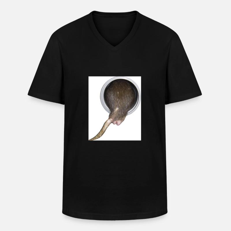 Ratte im Rohr hinter - Männer-T-Shirt mit V-Ausschnitt - Schwarz