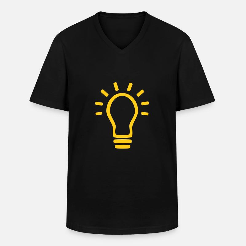 Glühbirne - Männer-T-Shirt mit V-Ausschnitt - Schwarz
