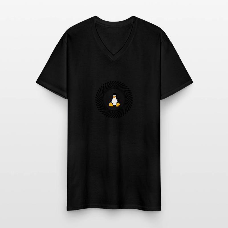 Computer System Penguin Nerd pc inside Program lo Men's V-Neck T-Shirt