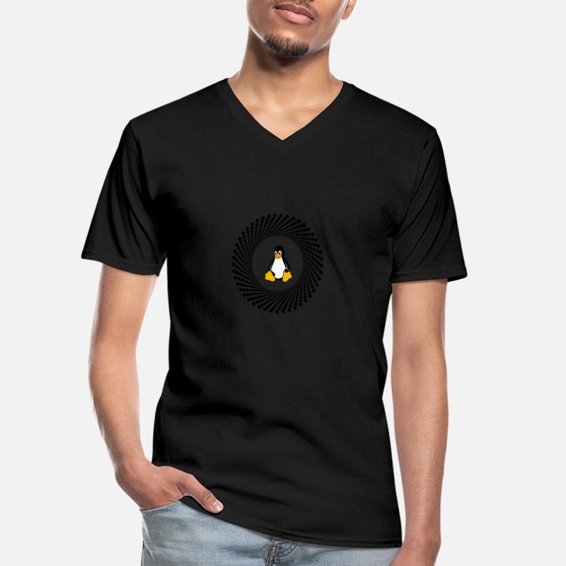 Computer System Pinguin Nerd pc inside Programm lo Männer-T-Shirt mit V-Ausschnitt