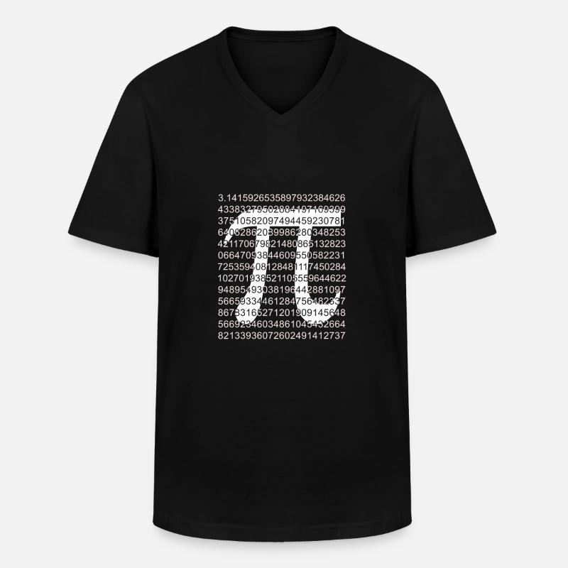 Pi Matrix - Männer-T-Shirt mit V-Ausschnitt - Schwarz
