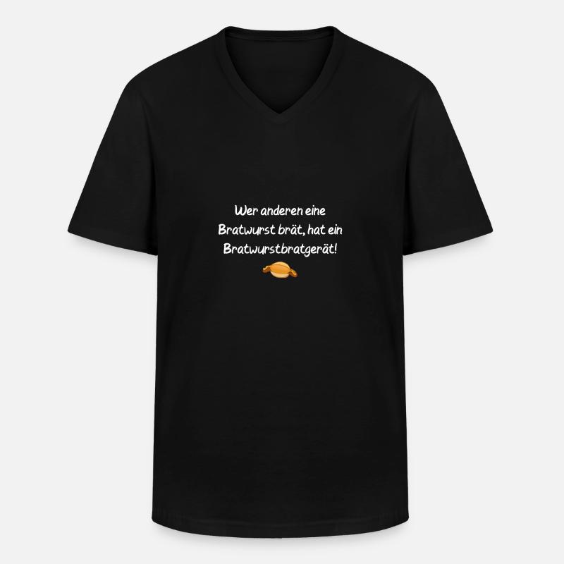 Bratwurstbratgerät Bratwurst Grillen Geschenk - Männer-T-Shirt mit V-Ausschnitt - Schwarz
