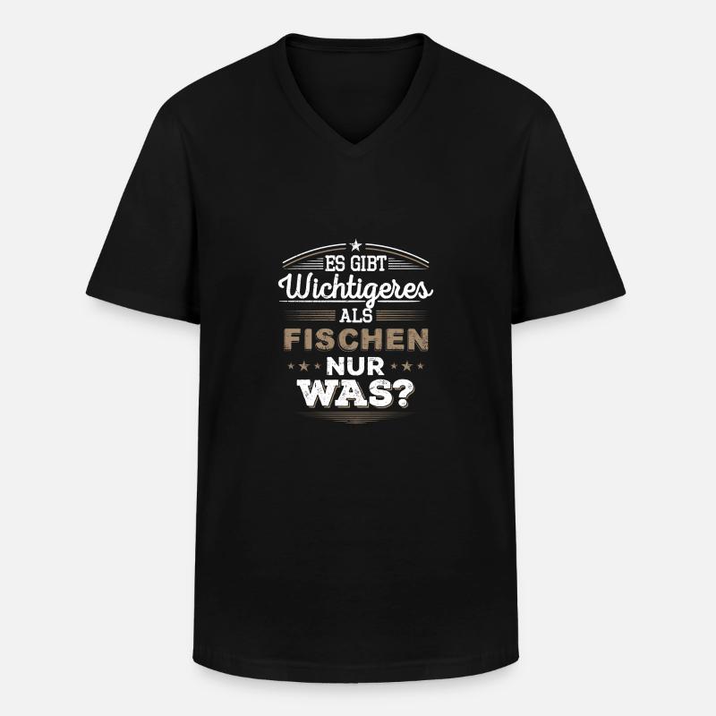fischen, Fischer, Geschenk - Männer-T-Shirt mit V-Ausschnitt - Schwarz