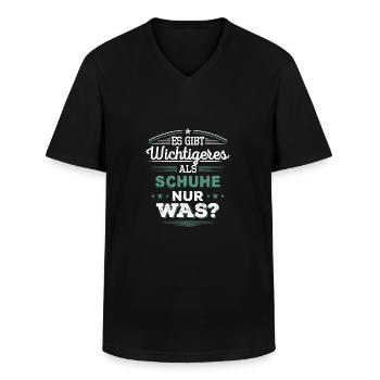 Schuhe - Männer-T-Shirt mit V-Ausschnitt - Schwarz - Vorne - AI Model Male 178 dark (178cm)
